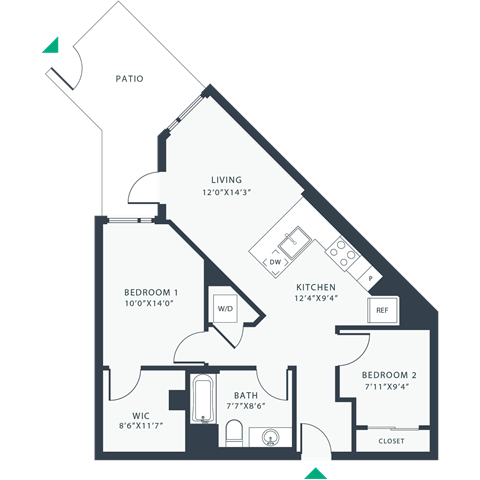 a floor plan of a bedroom apartment